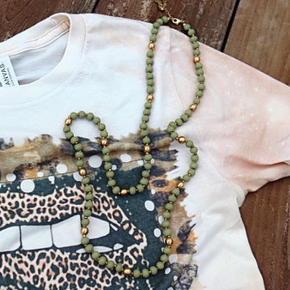 Wood/ Metal Beaded Necklace - Picture 2 of 4